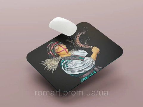 Килимок для мишки, коврик комп'ютерний, розмір 22х18 "Мотанка 3" #0443 фото