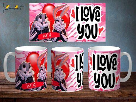 Чашка з принтом &laquo;Bugs Bunny св.Валентин 5&raquo; #1357 фото