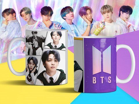 Чашка з принтом &laquo;BTS 8&raquo; #1268 фото