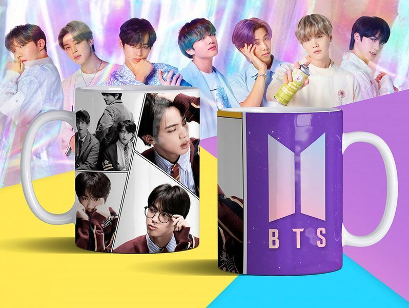 Чашка з принтом &laquo;BTS 10&raquo; #1270 фото