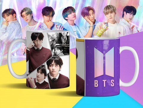 Чашка з принтом &laquo;BTS 14&raquo; #1274 фото
