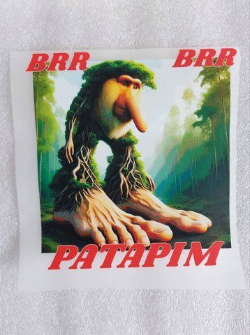 Термонаклейка для одягу, наліпка "Брр Брр Патапім, Brr Brr Patapim" #0738М-ПР фото