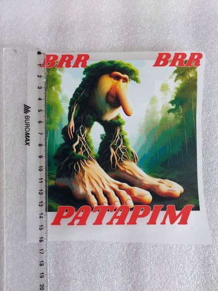 Термонаклейка для одягу, наліпка "Брр Брр Патапім, Brr Brr Patapim" #0738М-ПР фото