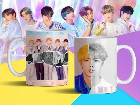 Чашка з принтом &laquo;BTS 17&raquo; #1277 фото