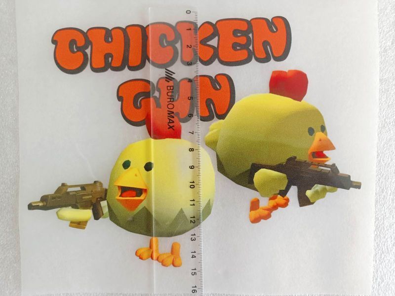 Термонаклейка для одягу, наліпка "Чікен Ган. Chiken Gun" #0870-ПР фото