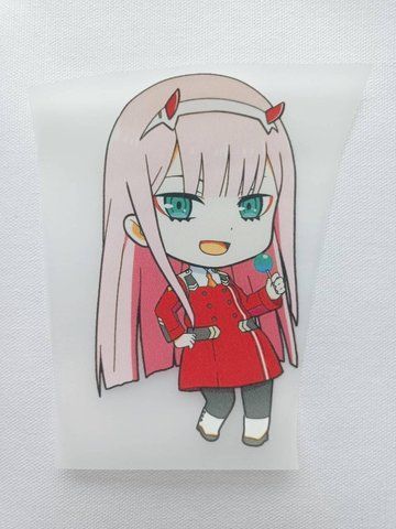Термонаклейка для одягу, термопринт, наліпка "Ноль Два (Zero Two)" #0166-ПР фото