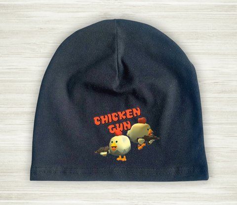 Шапка дитяча з принтом "Чікен ган. Chiken gun" 54-56 #0870-Ш фото
