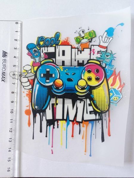 Термонаклейка для одягу, наліпка "Game Time" #0777-ПР фото