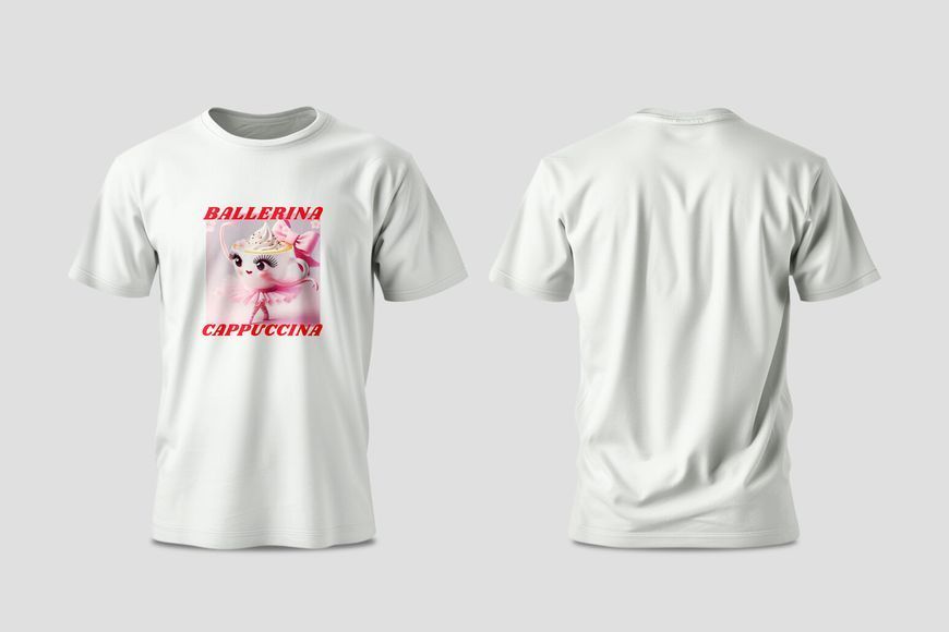 Футболка чоловіча з принтом "Ballerina Cappuccina" #0737-Ф фото