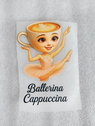 Термонаклейка для одягу, наліпка "Балерина Капучіна, Ballerina Cappuccina" #0796М-ПР фото