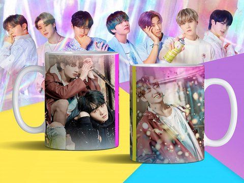 Чашка з принтом &laquo;BTS 2&raquo; #1262 фото