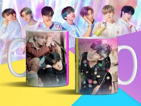 Чашка з принтом &laquo;BTS 3&raquo; #1263 фото