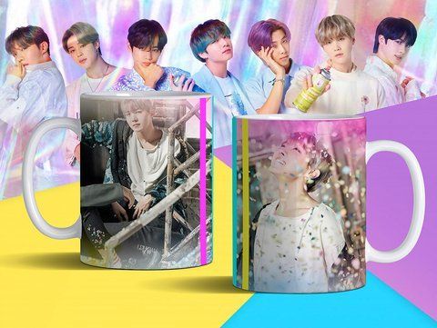 Чашка з принтом &laquo;BTS 5&raquo; #1265 фото